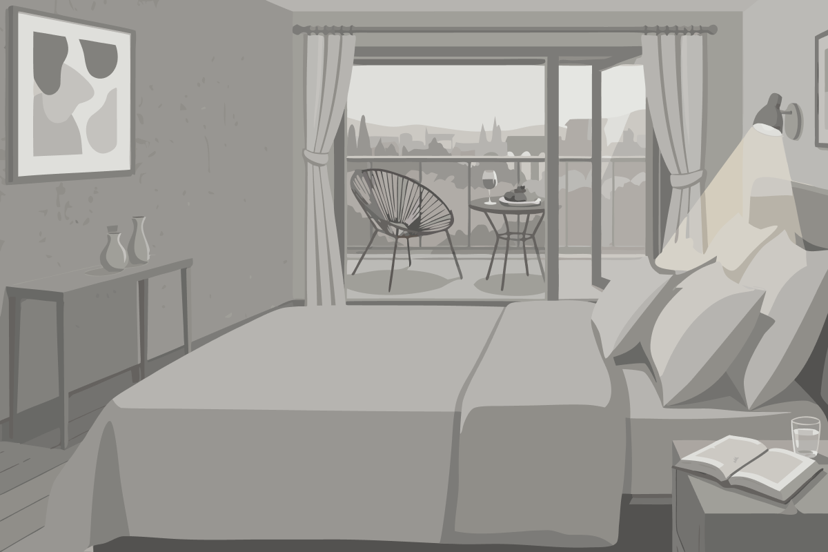 Chambre Triple - Vue sur la Piscine